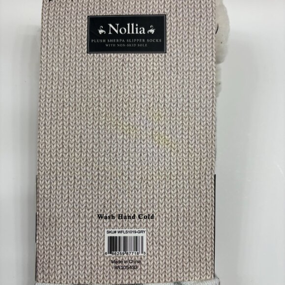 Sherpa Non-Skid Heavy Socks - Gray /White - Adult Unisex - OS - NWT - Picture 6 of 6